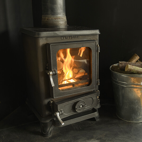 The Merlin Shepherds Hut wood burner