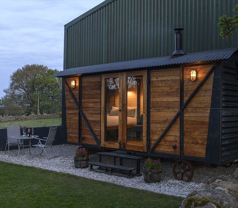 The Merlin large glamping cabin at Derbyshire Hills