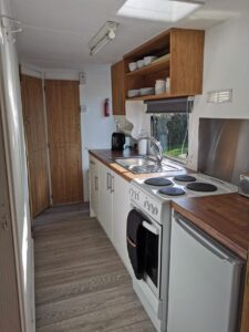 Kitchen in Static Caravan at Derbyshire Hills