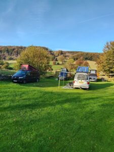Campervans on the Derbyshire Hills Campsite