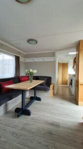 Static caravan interior at Derbyshire Hills
